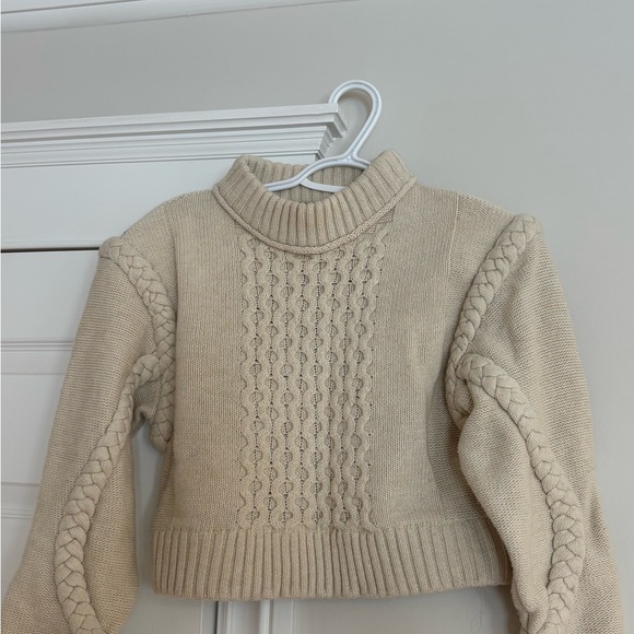 Zara Sweaters - Zara Cream Cable Knit Turtleneck crop Sweater